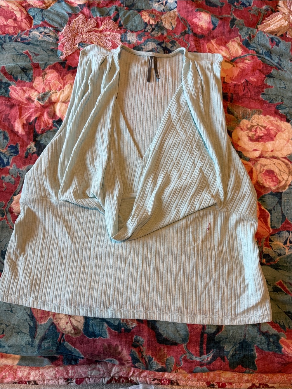 Anthropologie Light Blue Ribbed V-Neck Camisole